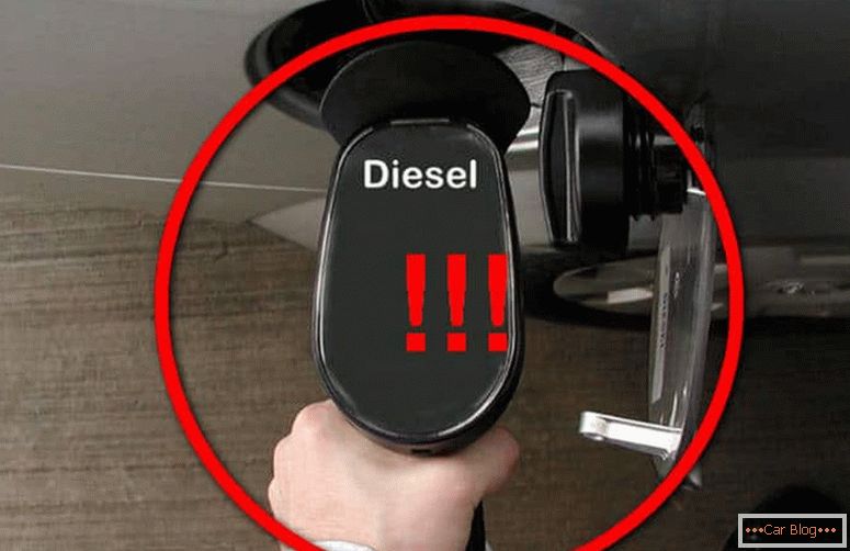 come si comporterà l'auto, se al posto del diesel, la benzina viene versata