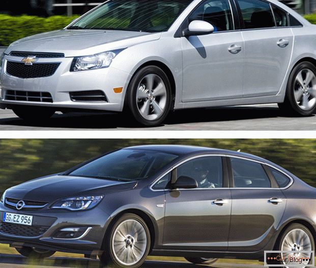 Le automobili Chevrolet Cruze o Opel Astra sono concorrenti di lunga data nel mercato automobilistico