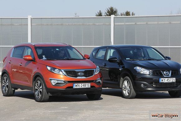 Confronto tra due concorrenti nel mercato di vendita: Kia Sportage e Nissan Qashqai