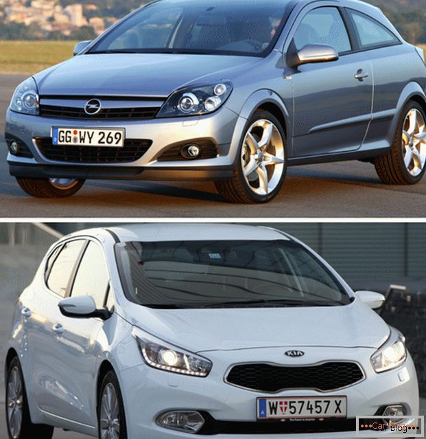 Confronto di auto Opel Astra GTC e Kia Sid GT