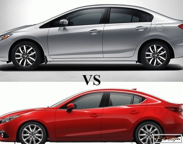 Auto Mazda 3 e Honda Civic - седаны для активных людей